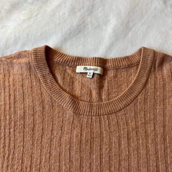 Madewell Crewneck Pullover Ribbed Sweater Size X-Small Relaxed Fit Girly Cozy - Picture 4 of 8